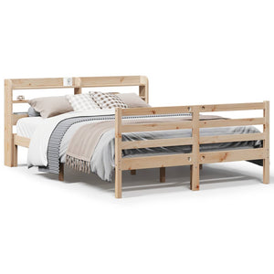 vidaXL Bed Frame with Headboard without Mattress 140x200 cm