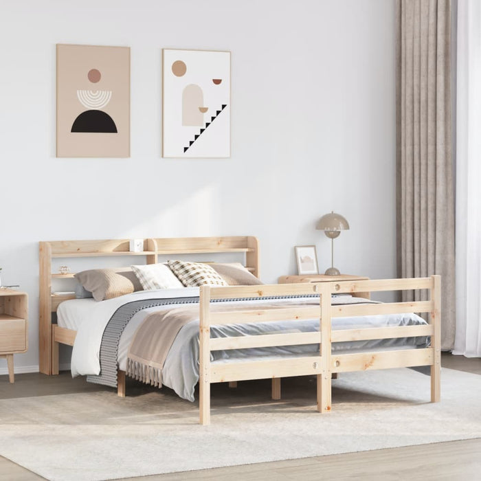 vidaXL Bed Frame with Headboard without Mattress 140x200 cm