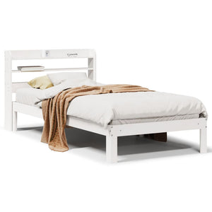 vidaXL Bed Frame with Headboard without Mattress White 75x190 cm Small Single