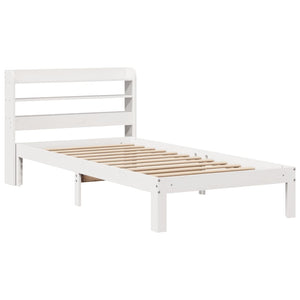 vidaXL Bed Frame with Headboard without Mattress White 75x190 cm Small Single