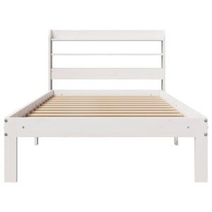 vidaXL Bed Frame with Headboard without Mattress White 75x190 cm Small Single