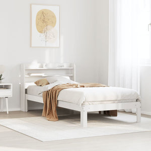 vidaXL Bed Frame with Headboard without Mattress White 75x190 cm Small Single