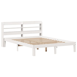 vidaXL Bed Frame with Headboard without Mattress White 120x190 cm Small Double