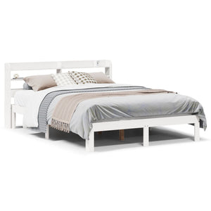 vidaXL Bed Frame with Headboard without Mattress White 120x200 cm