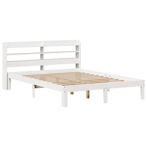 vidaXL Bed Frame with Headboard without Mattress White 120x200 cm