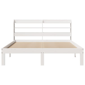 vidaXL Bed Frame with Headboard without Mattress White 120x200 cm