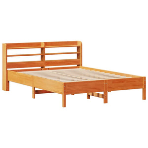 vidaXL Bed Frame without Mattress Wax Brown 140x190 cm Solid Wood Pine