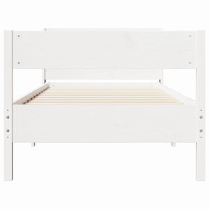 vidaXL Bed Frame without Mattress White 75x190 cm Small Single Solid Wood Pine