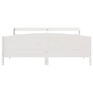 vidaXL Bed Frame without Mattress White 180x200 cm Super King Solid Wood Pine