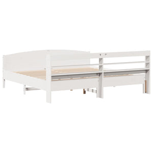 vidaXL Bed Frame without Mattress White 180x200 cm Super King Solid Wood Pine