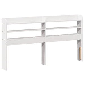 vidaXL Bed Frame with Headboard White 150x200 cm King Size Solid Wood Pine