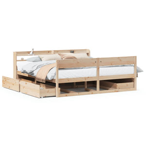 vidaXL Bed Frame without Mattress 200x200 cm Solid Wood Pine