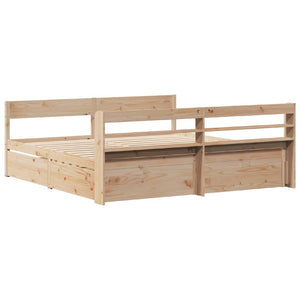 vidaXL Bed Frame without Mattress 200x200 cm Solid Wood Pine