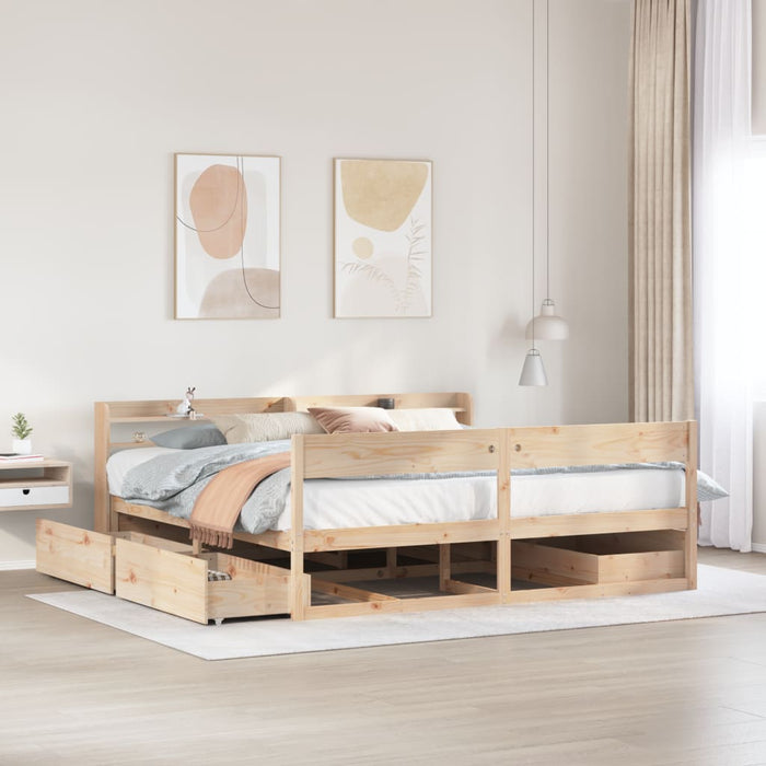 vidaXL Bed Frame without Mattress 200x200 cm Solid Wood Pine