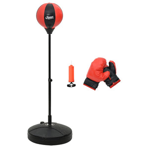 vidaXL Punching Ball Set with Gloves and Pump Adjustable Height 81-122 cm