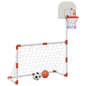 vidaXL Children's Football and Basketball Set with Balls 98x50x70 cm