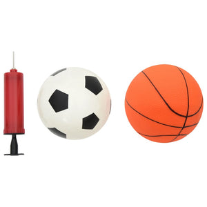 vidaXL Children's Football and Basketball Set with Balls 98x50x70 cm