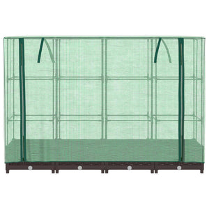 vidaXL Raised Bed with Greenhouse Cover Rattan Look 160x40x123 cm