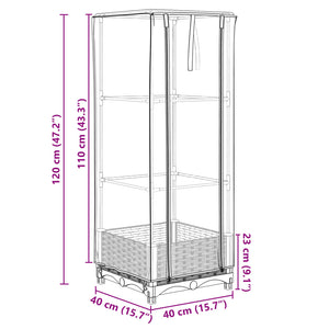 vidaXL Raised Bed with Greenhouse Cover Rattan Look 40x40x123 cm