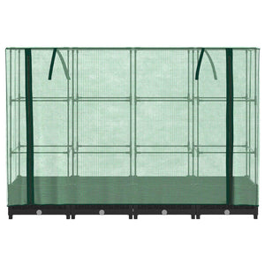 vidaXL Raised Bed with Greenhouse Cover Rattan Look 160x40x123 cm