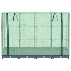 vidaXL Raised Bed with Greenhouse Cover Rattan Look 160x40x123 cm