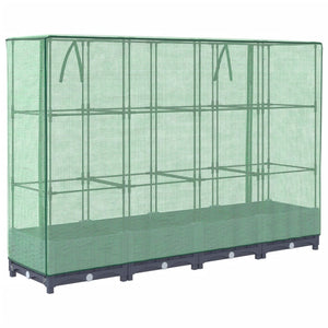 vidaXL Raised Bed with Greenhouse Cover Rattan Look 160x40x123 cm