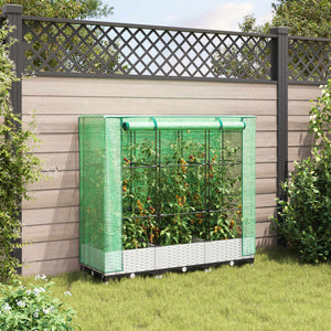 vidaXL Raised Bed with Greenhouse Cover Rattan Look 120x40x123 cm