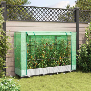 vidaXL Raised Bed with Greenhouse Cover Rattan Look 160x40x123 cm