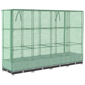 vidaXL Raised Bed with Greenhouse Cover Rattan Look 160x40x123 cm