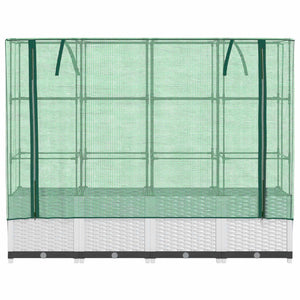 vidaXL Raised Bed with Greenhouse Cover Rattan Look 160x40x138 cm