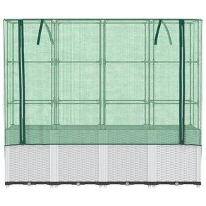 vidaXL Raised Bed with Greenhouse Cover Rattan Look 160x40x153 cm