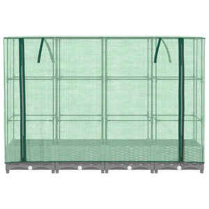 vidaXL Raised Bed with Greenhouse Cover Rattan Look 160x40x123 cm