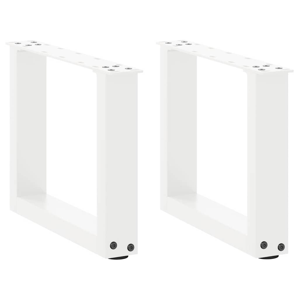 vidaXL Coffee Table Legs U-Shaped 2 pcs White 30x(30-31) cm Steel