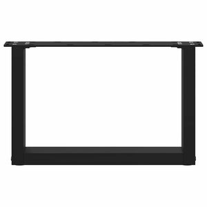 vidaXL Coffee Table Legs U-Shaped 2 pcs Black 50x(30-31) cm Steel