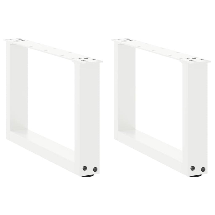 vidaXL Coffee Table Legs U-Shaped 2 pcs White 50x(30-31) cm Steel