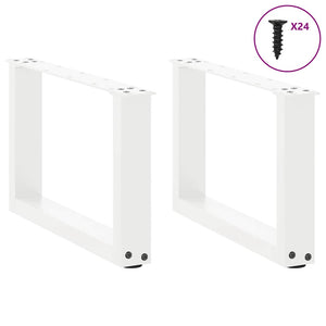 vidaXL Coffee Table Legs U-Shaped 2 pcs White 50x(30-31) cm Steel