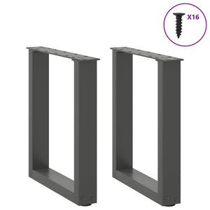 vidaXL Coffee Table Legs U-Shaped 2 pcs Anthracite 28x(42-43) cm Steel