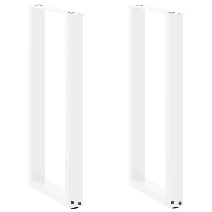 vidaXL Coffee Table Legs U-Shaped 2 pcs White 28x(72-73) cm Steel