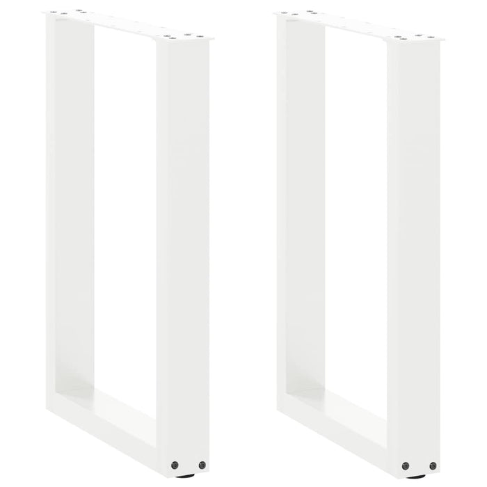 vidaXL Coffee Table Legs U-Shaped 2 pcs White 50x(72-73) cm Steel