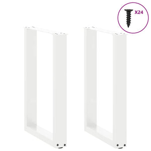 vidaXL Coffee Table Legs U-Shaped 2 pcs White 50x(72-73) cm Steel