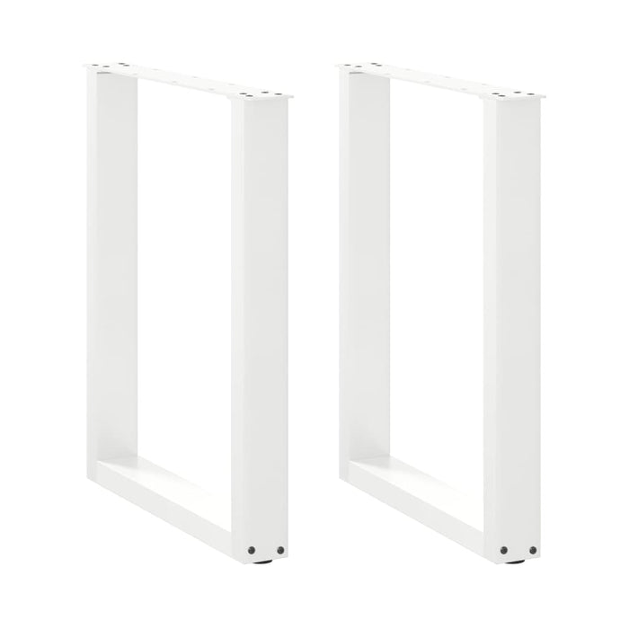 vidaXL Coffee Table Legs U-Shaped 2 pcs White 60x(72-73) cm Steel