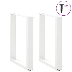 vidaXL Coffee Table Legs U-Shaped 2 pcs White 60x(72-73) cm Steel