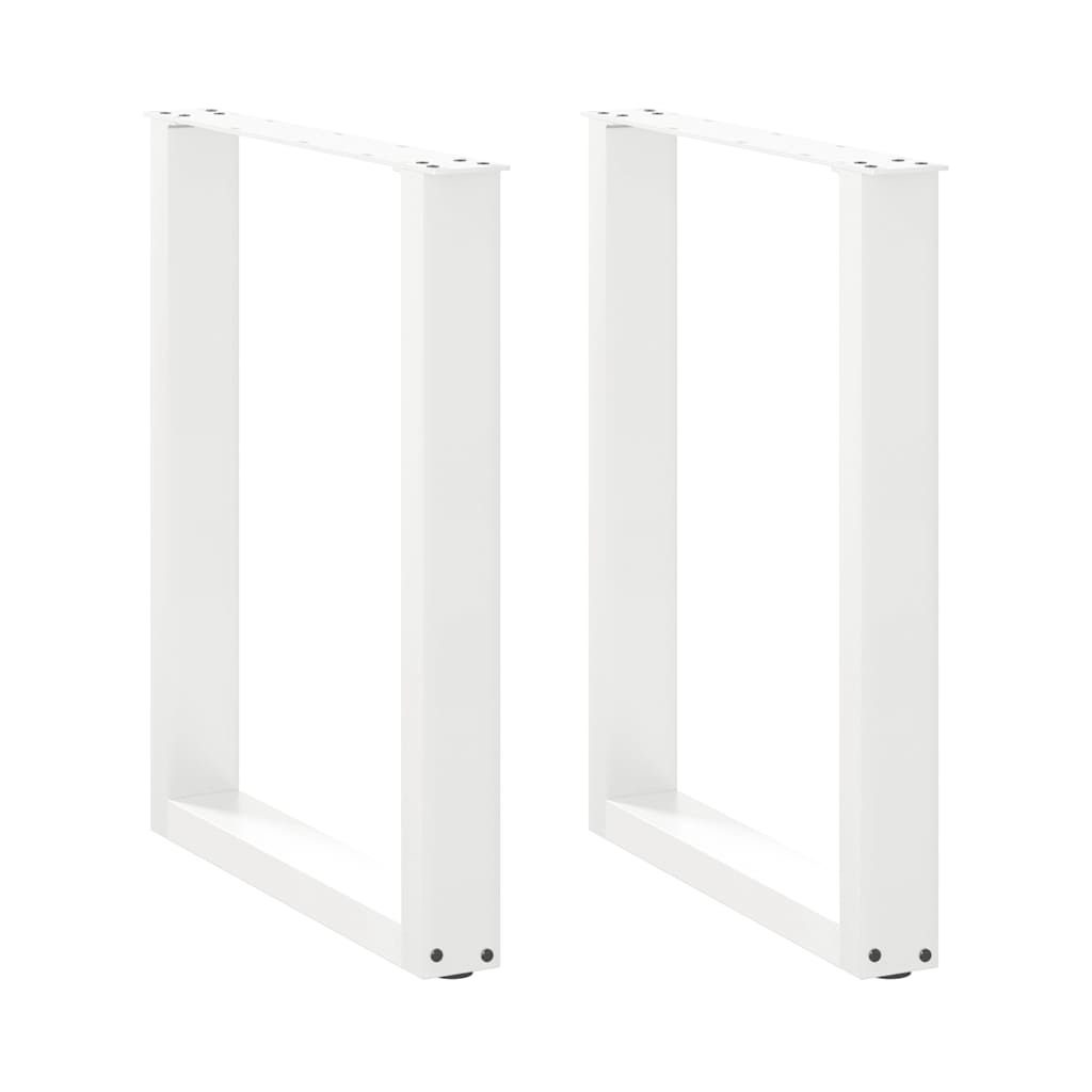 vidaXL Coffee Table Legs U-Shaped 2 pcs White 70x(72-73) cm Steel