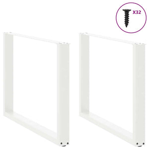 vidaXL Coffee Table Legs U-Shaped 2 pcs White 100x(72-73) cm Steel