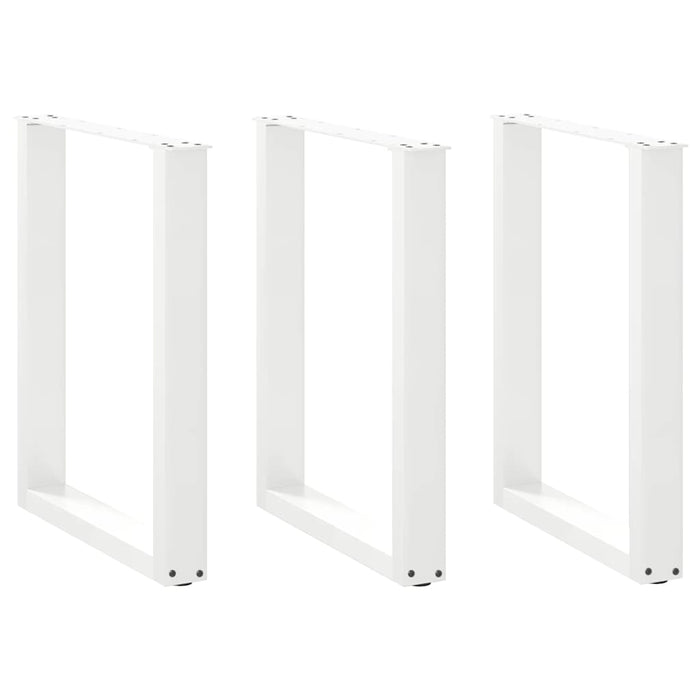 vidaXL Coffee Table Legs U-Shaped 3 pcs White 70x(72-73) cm Steel