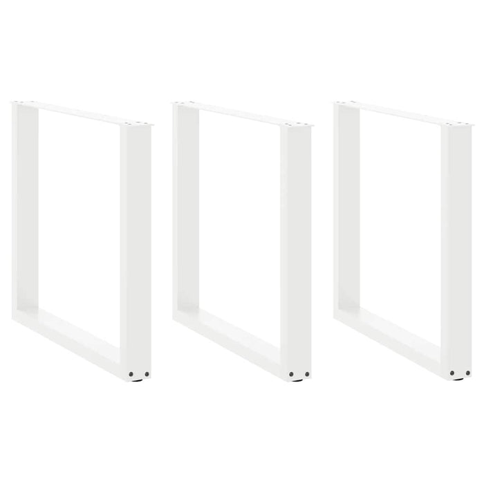 vidaXL Coffee Table Legs U-Shaped 3 pcs White 80x(72-73) cm Steel