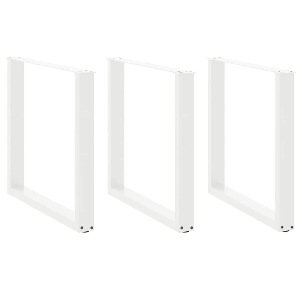 vidaXL Coffee Table Legs U-Shaped 3 pcs White 90x(72-73) cm Steel