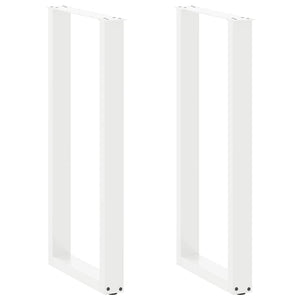 vidaXL Coffee Table Legs U-Shaped 2 pcs White 40x(100-101) cm Steel