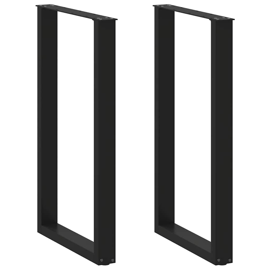 vidaXL Coffee Table Legs U-Shaped 2 pcs Black 60x(100-101) cm Steel