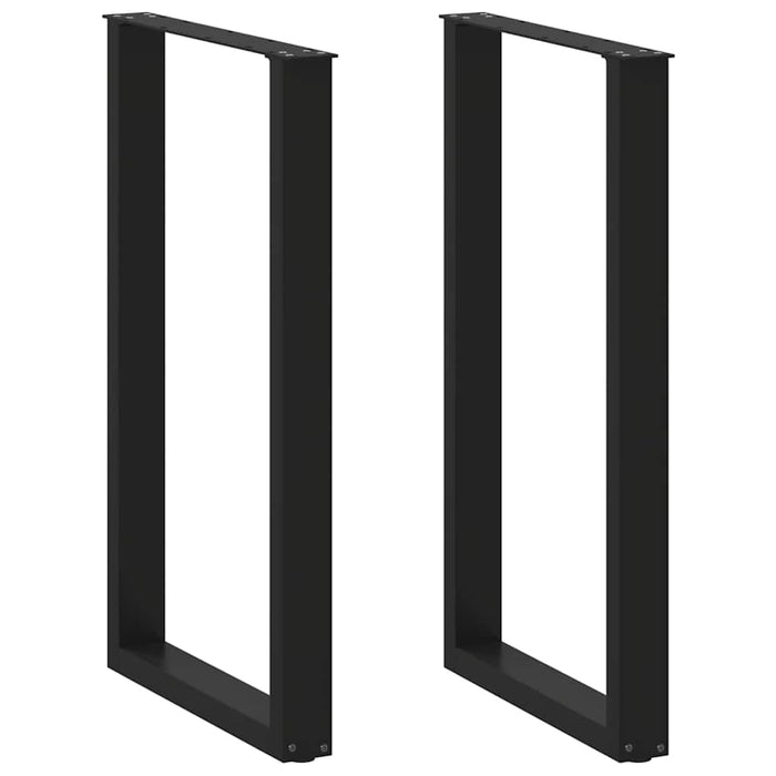 vidaXL Coffee Table Legs U-Shaped 2 pcs Black 60x(100-101) cm Steel